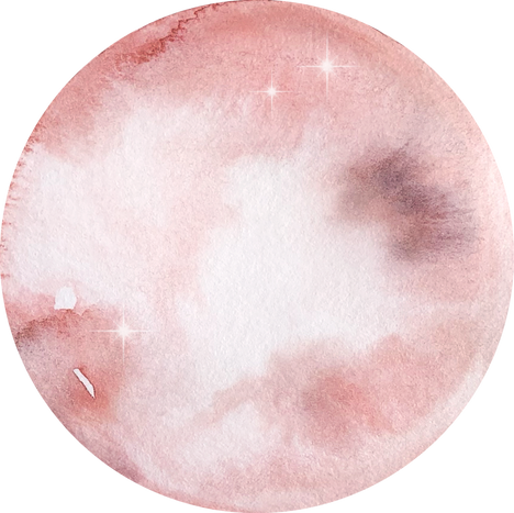 Watercolor light pink round moon